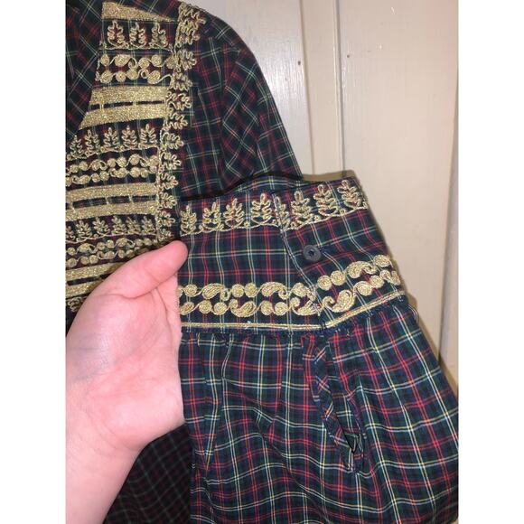 J. Crew Christmas/holiday plaid top with gorgeous embroidery compares to an XL - Picture 8 of 9